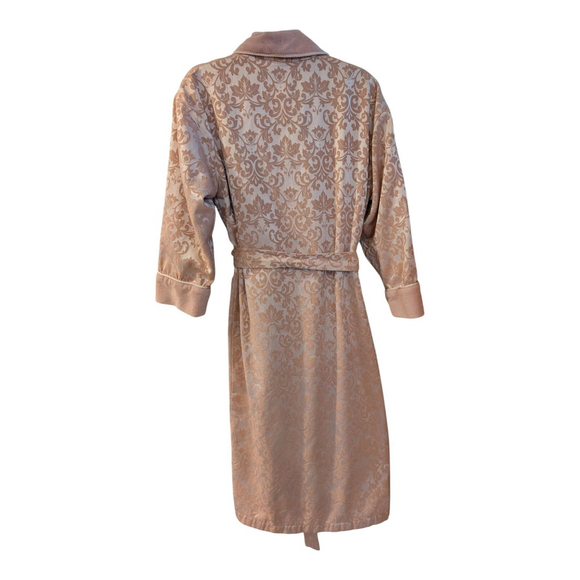 Victoria's Secret Dusty Pink Satin Medallion Belted Midi Robe XS Cozy - Picture 2 of 8